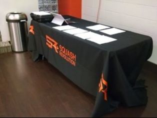 Image of a squash tournament table at a squash event hosted in DC