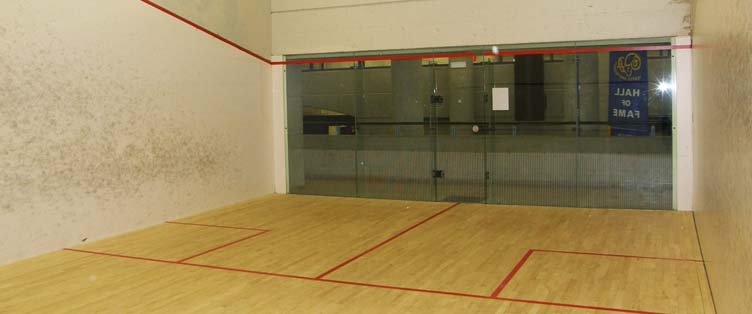 View of the squash courts at Squash Revolution in Toronto