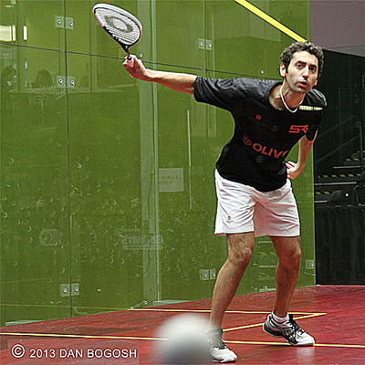 Shahier Razik plays in a squash sport tournament for Squash Revolution DC