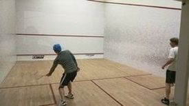 View of the squash sport courts at Squash Revolution in Capitol Hill, DC