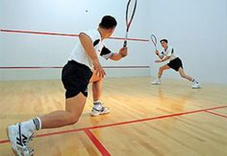 Squash Players play a squash sport match on the court in DC
