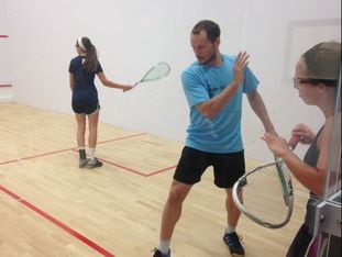 Photo of Gregory Gaultier at a squash sport juniors tournament in DC