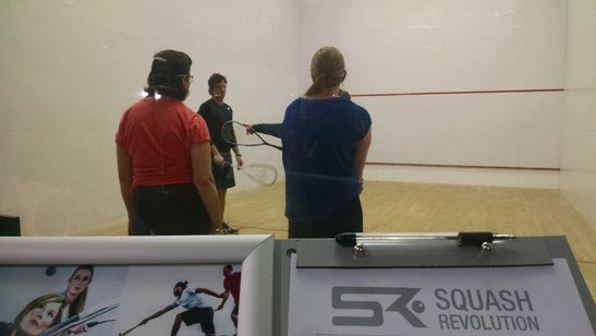 Squash players coached for a squash tournament in DC
