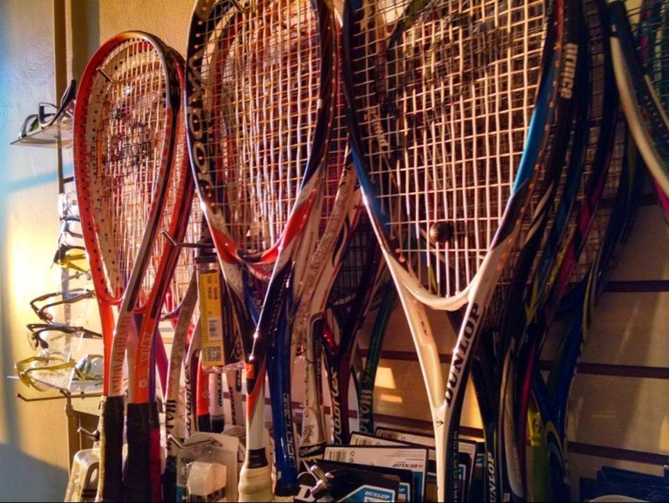 Squash rackets at squash revolution pro shop in Bethesda MD