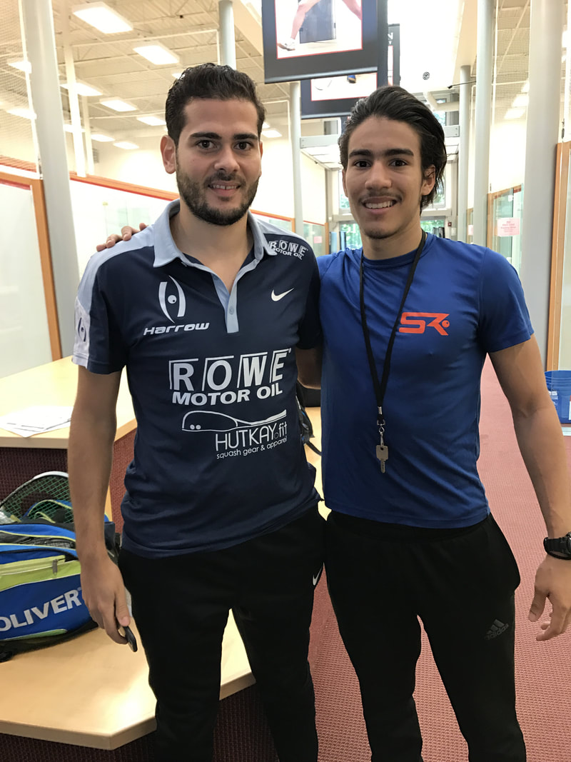 A photo of Adam Ardito and Karim Gawad on the squash courts in DC