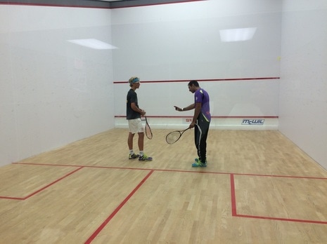 Squash Private Lessons on the squash sport courts at Squash Revolution in Mclean VA